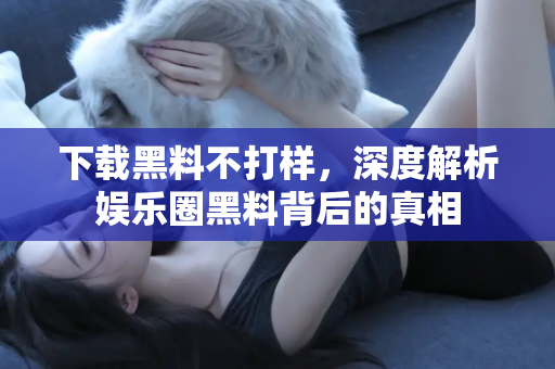 下载黑料不打样，深度解析娱乐圈黑料背后的真相